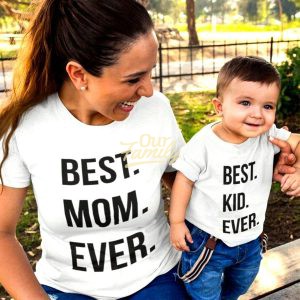 Best Mom & Best Kid White Shirts Family Shirts