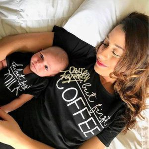 But First Coffee & But First Milk Black Shirts Family Shirts