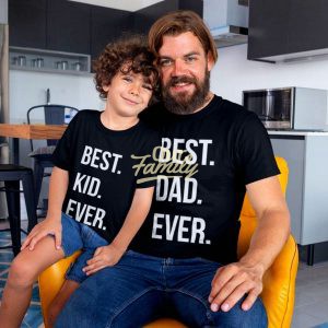 Best Dad & Kid Ever Black Shirts Family Shirts