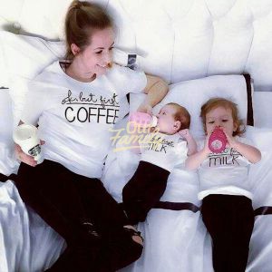 But First Coffee & But First Milk White Shirts Family Shirts
