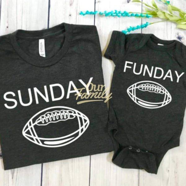 Sunday Funday Black Shirts Family Shirts Daddy & Me